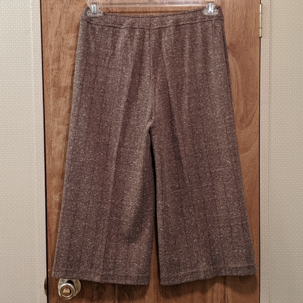 Y2K Vintage, New York & Company, Brown & Cream Tweed Texture Culottes, Small - Picture 4 of 8
